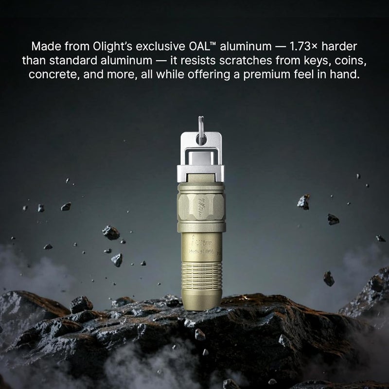 OLIGHT iUltra Rechargeable EDC Flashlight, 80 Lumens Mini LED Keychain Light, Easy take with Pocket or Attach to Keyring, Bag, for Everyday Carry and Emergencies (Olive-Green) - Image 3
